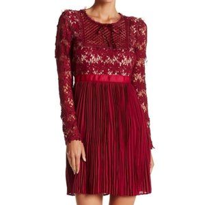Romeo and Juliet Couture berry pleated lace dress